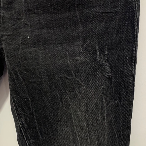 Zara Mid Rise Skinny Fit Raw Hem Distressed Jeans Vintage Black Wash Size 6 EUC - Picture 6 of 12